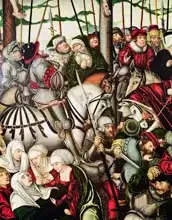 Cranach, Lucas: Calvary (detail of the crowd at the foot of the Cross)