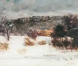 Courbet, Gustave: Snowy Landscape (VallA?e de la Loue)