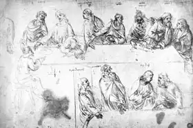Vinci, Leonardo: Preparatory drawing for the Last Supper