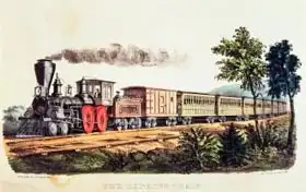American school (19th century): The Express Train, engraved by Nathaniel Currier (1813-88) and James Merritt Ives (1824-95)