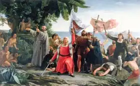 Puebla Tolin, Dioscoro Teofilo: The First Landing of Christopher Columbus (1450-1506) in America