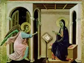 Duccio di Buoninsegna,: Angel Announcing the Death of Our Lord to Mary