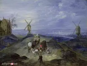 Brueghel, Jan, the elder: Landscape with windmills