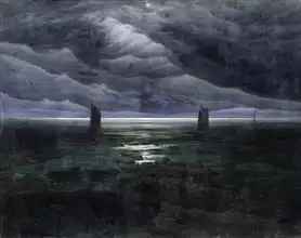 Friedrich, Caspar David: Sea Shore in Moonlight, 1835-36