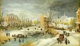 Momper, Joos de, the younger: Village in Winter
