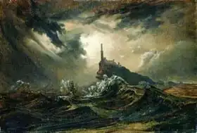 Blechen, Karl: Stormy sea with Lighthouse
