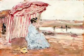 Boudin, Eugene Louis: Woman Under Beach Umbrella