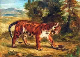 Delacroix, Eugene: Tiger with Tortoise