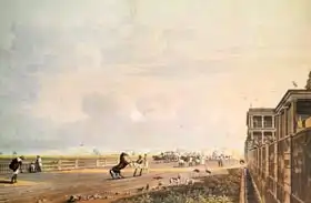 Fraser, James Baillie: View of Esplanade Row from the Chouringhee Road, Calcutta, engraved by Robert Havell, pub. 1824
