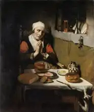 Maes, Nicolaes: Old Woman Saying Grace, known as ??~The Prayer without End’