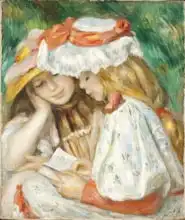 Renoir, Auguste: Two Girls Reading, 1890-1