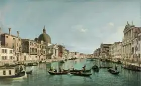 Canaletto, Giovanni: The Grand Canal in Venice with San Simeone Piccolo and the Scalzi church, c. 1738