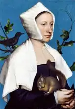 Holbein, Hans , the younger: Lady with a Squirrel and a Starling, c.1526-28