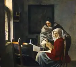 Vermeer, Jan: Girl interrupted at her music, c.1658-69