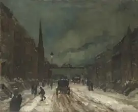 Henri, Robert: Street Scene with Snow (57th Street, NYC.)