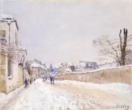 Sisley, Alfred: Rue EugA?ne Moussoir at Moret: Winter