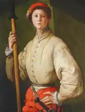 Pontormo, Jacopo: Portrait of a Halberdier (possibly Francesco Guardi) c.1528-30