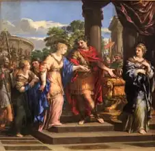 Cortona, Pietro da: Caesar giving Cleopatra the Throne of Egypt