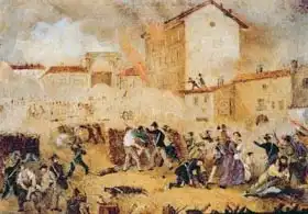 Italian school (19th century): Fighting at Porta Tosa during the Five Days of Milan