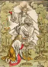 Dürer, Albrecht: St. John on the Island of Patmos receives inspiration from God to create the Apocalypse
