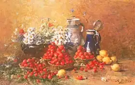 Bellis, Hubert: Still life of flowers and fruit