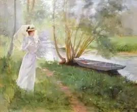 Brouillet, Pierre Andre: A walk by the river