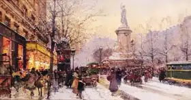 Galien-Laloue, Eugene: Winter Paris street scene