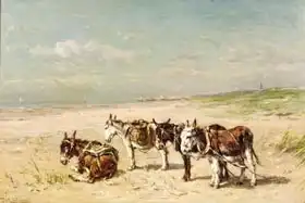 Haas, Johannes Hubertus Leonardus de: Donkeys on the Beach