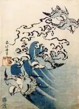 Hokusai, Katsushika: Waves and Birds