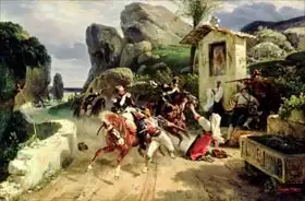 Vernet, Emile Jean Horace: Italian Brigands Surprised by Papal Troops