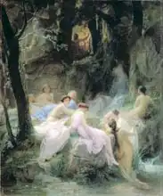 Charles Francois Jalabert: Nymphs Listening to the Songs of