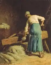 Millet, J. F.: Breaking Flax, c.1850-51