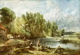 Constable, John: The Young Waltonians - Stratford Mill, c.1819-25
