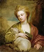 Kneller, Godfrey: Portrait of a Woman as St. Agnes, traditionally identified as Catherine Voss, c.1705-10