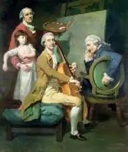 Zoffany, Joseph Johan: Self Portrait With his Daughter, Maria Theresa and Possibly Giacobbe and James Cervetto