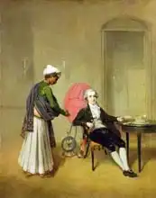 Devis, Arthur: A Gentleman, possibly William Hickey, and his Indian Servant