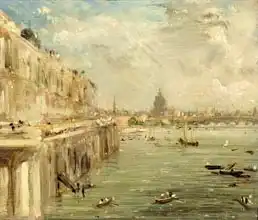 Constable, John: Somerset House Terrace from Waterloo Bridge