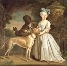Dandridge, Bartholomew: A Young Girl with a Dog and a Page, 1720-30