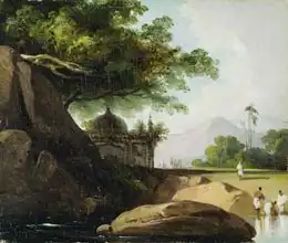 Chinnery, George: Indian Landscape with Temple