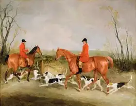 Davis, Richard Barrett: George Mountford, Huntsman to the Quorn, and W. Derry, Whipper-In, at John O